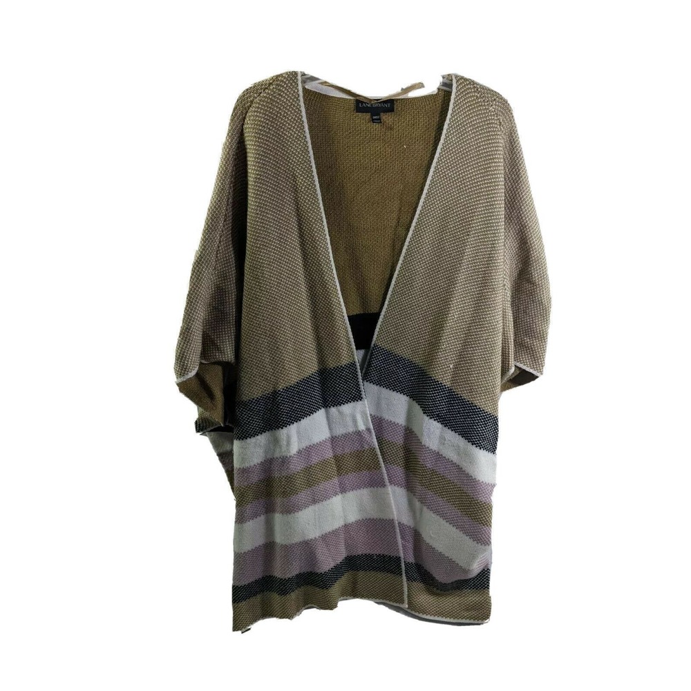 Lane Bryant‎ Sweater Womens One Size Fits Most 0X, 1x, 2x, 3x, 4x Striped Poncho
